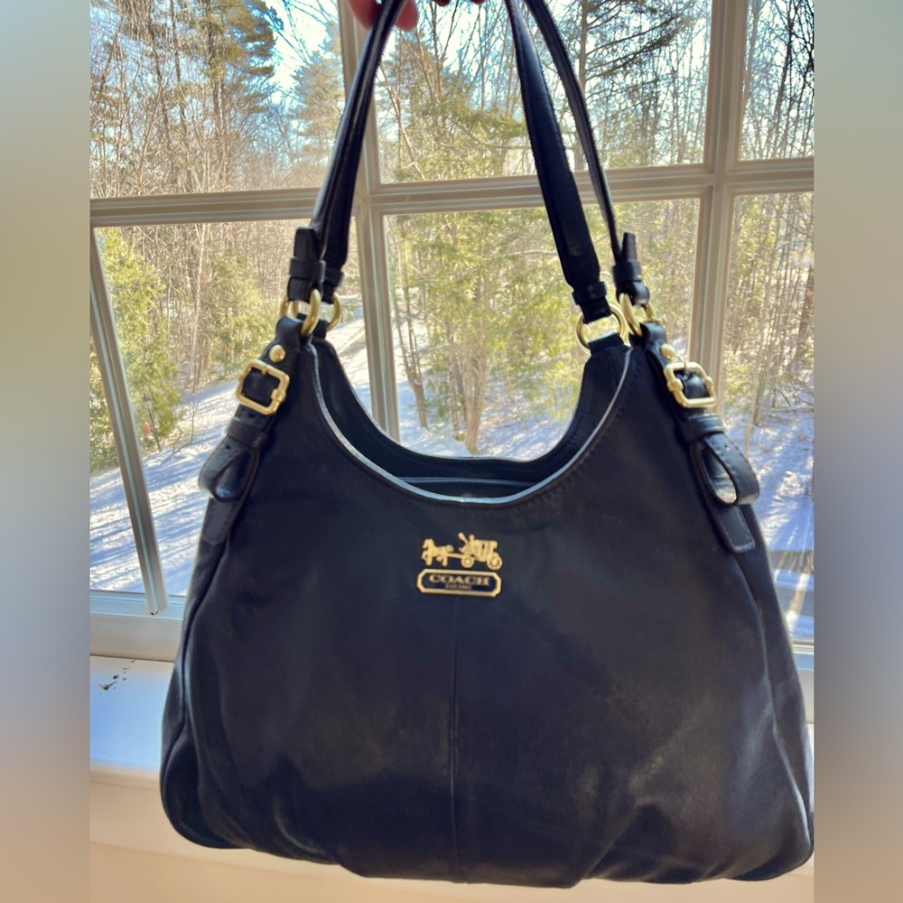 Coach handbag, rich navy blue leather